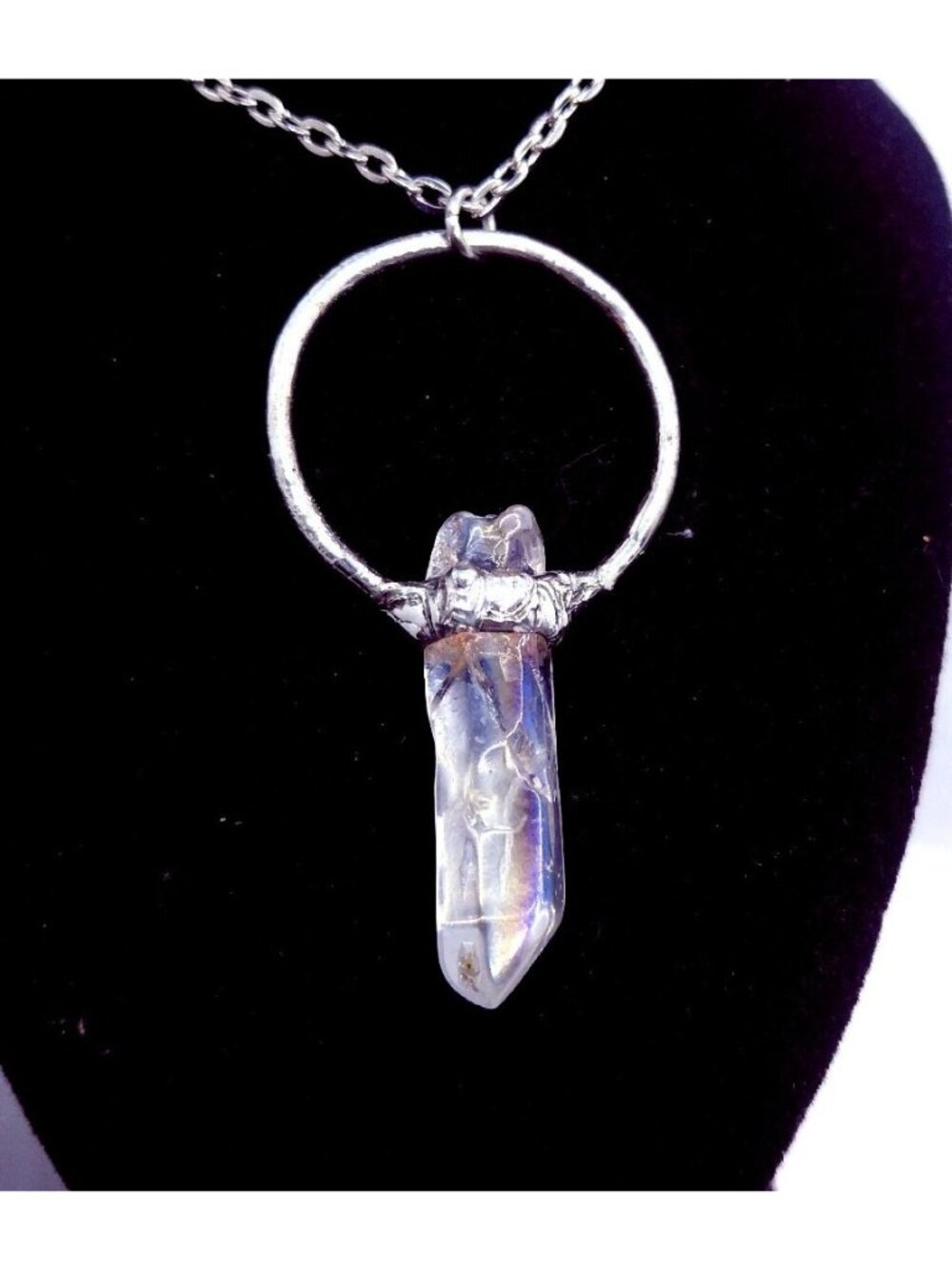 Angel aura quartz crystal necklace